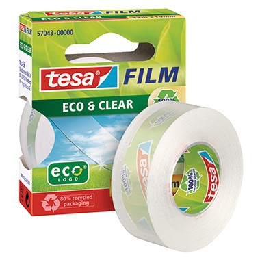 Tesafilm 33mx19mm Eco&amp;Clear farblos reißfest, alterungsbeständig