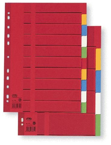 Register A4 blanko 5-teilig Karton farbsortiert