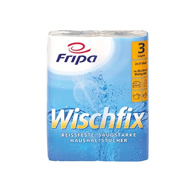 Haushaltsrollen 3-lagig Fripa hochweiß 2x51 Blatt , 2 Rollen/Pack