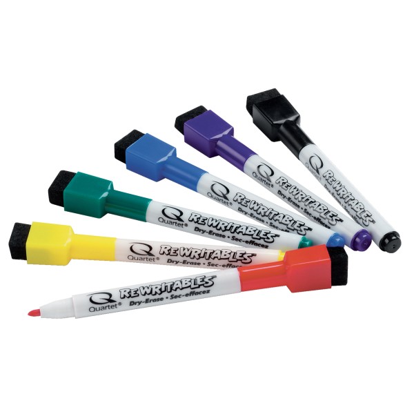 Mini Marker Nobo trocken abwischbar 6 St./Pack gelb, rot, blau, grün, lila und schwarz
