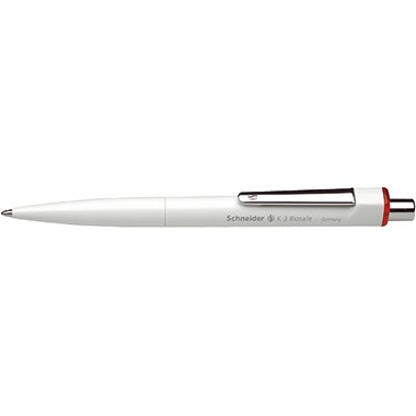 Kugelschreiber K3 Biosafe Mine rot 0,6mm Gehäuse weiß **Restposten, begrenzte Menge**