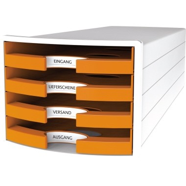 Schubladenbox HAN IMPULS Trend Colour orange 4 schmale offene Schubfächer
