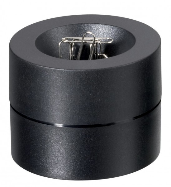 Klammernspender MAULpro rund schwarz Maße: 7,3 x 6 cm (Ø x H), inkl. Büroklammern