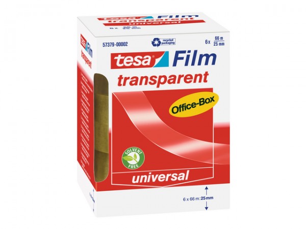 Tesafilm 66mx25mm Office Box transparent 6 St./Pac