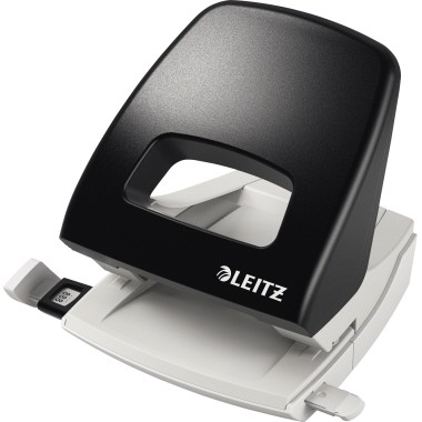 Leitz Locher NeXXt Kunststoff schwarz 25 Blatt , mit Anschlagschiene