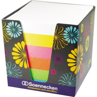 ***Zettelbox 9x9cm (BxT) gefüllt 800 Blatt lose ***AUSVERKAUFTweiß, gelb, pink, orange, grün, blau