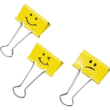 Foldbackklemmer RAPESCO Emoji 19 mm gelb max. Klemmdicke: 7 mm,20 St./Pack