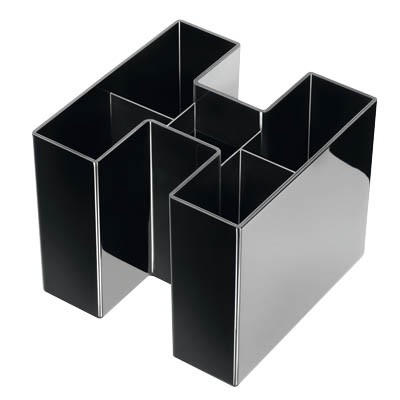 SCHREIBTISCHKÖCHER BRAVO HAN 5 FÄCHER SCHWARZ 109X109X90 MM