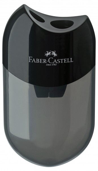 Spitzerdose Doppel Oval für 8 u.10mm Ø Stifte Kunststoff schwarz , Faber Castell