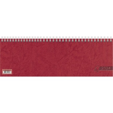 Querterminkalender 1 Seite =1 Woche 2025 Blattgr.29,7X10cm / Kartonumschlag rot