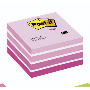 Haftnotizwürfel 76x76mm Post-it® pastellpink 450 Blatt