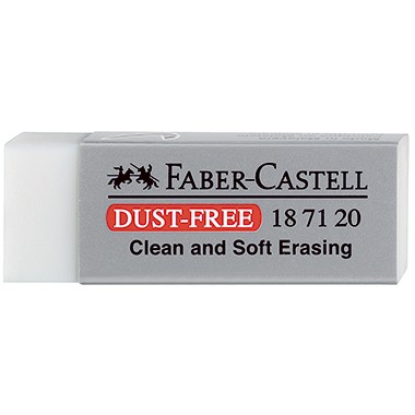 Radierer Faber Castell DUST-FREE Kunststoff weiß Maße:2,2x1,2x6,2cm , PVC-frei,