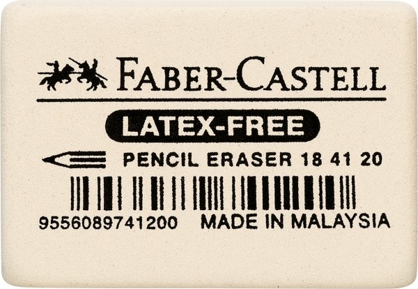 Radierer Faber Castell Kautschuk weiß Maße: 2,7 x 1 x 4 cm (B x H x L)