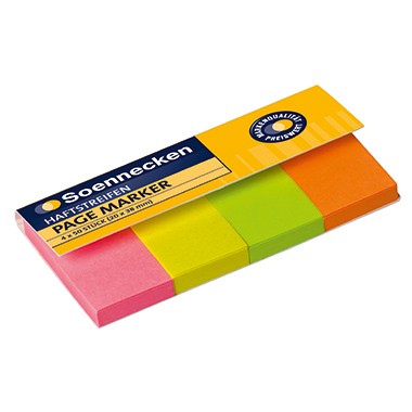 Haftstreifen 20x50mm Page Marker Soennecken farbig 50 Bl./Block, 4 Block/Pack