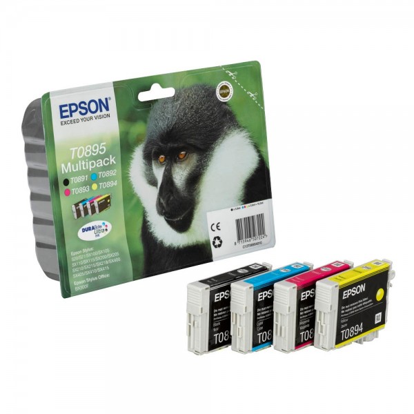 Epson Tintenpatrone T0895 Multipack 4 St./Pack schwarz, cyan, magenta, gelb