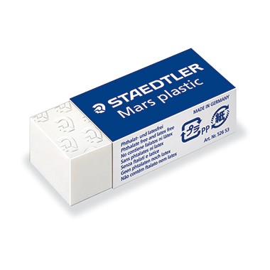 Radierer Staedtler Mars plastic weiß Größe 1,9 x 1,3 x 4 cm (B x H x L) **Ausverkauft !