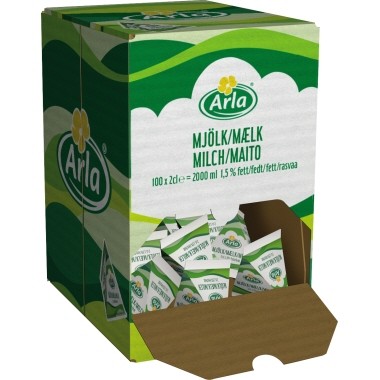 H-Milch Arla Fettgehalt 1,5% 100 x 20 ml/Pack mit Laktose