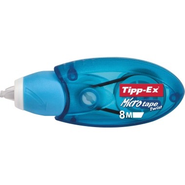 Tipp-Ex Korrektur Einweg Roller Microtape Twist 5mmx8m, Gehäusefarbe: blau/transparent