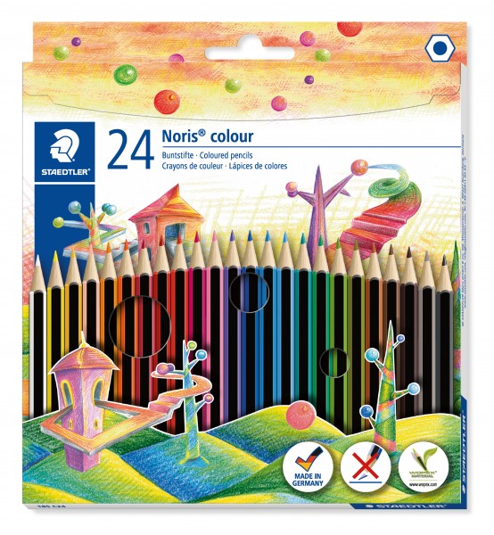 Holzfarbstifte Staedtler Noris colour 185 farbig sortiert , 24 St./Pack