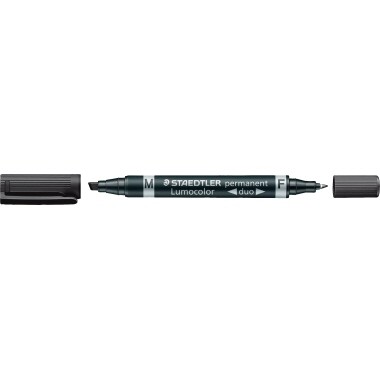 OHP-Stift Lumocolor Duo 348 permanent schwarz Strichstärke: 0,6 und 1,5 mm-4mm, Keilspitze
