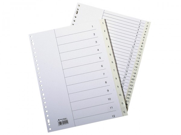 Register A4 1-10 Plastik PP 20 Blatt weiß Reißfest und umweltfreundlich