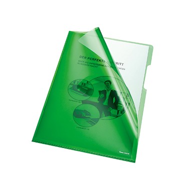 Akter A4 Hartfolie PVC 0,15mm Bene grün glänzend, oben und recht offen,100 St./Pack