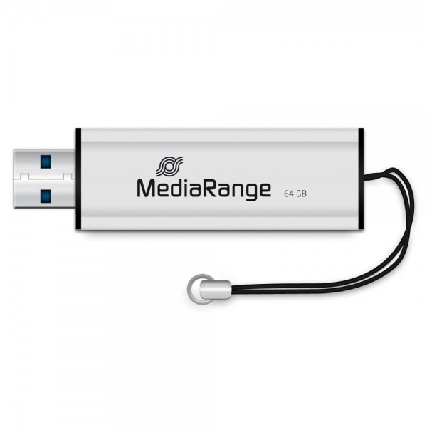 USB Stick 64 GB USB 3.0 MediaRange silber Schreibg. 25MB/Sek.,Lesegeschw. 80MB/Sek