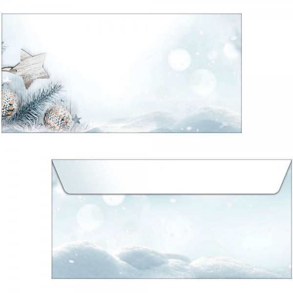 Briefumschlag DL 90gr. Snow Star 25 St./Pack/ Weihnachts-Motiv