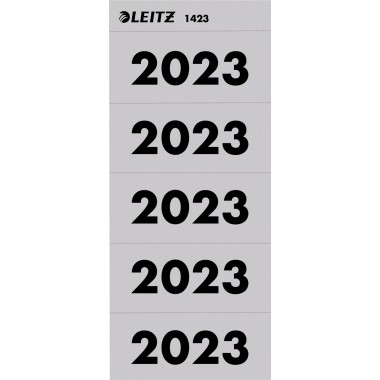 Rüschi &quot;2023&quot; grau Leitz 100 St./Pack 60x25,5mm (BxH)