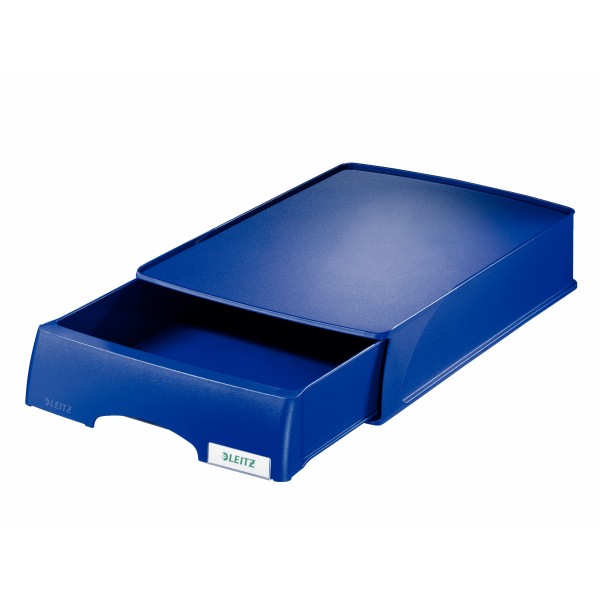 Ablagekorb A4 Plus mit Schublade blau Format: 255 x 70 x 376 mm