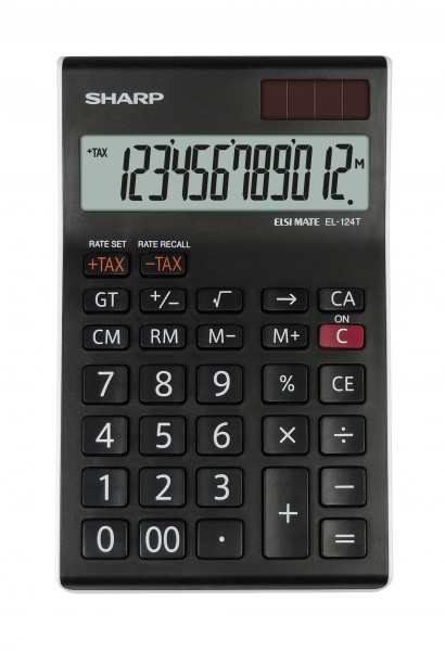 Taschenrechner SHARP EL-124TWH schwarz 12-stellig