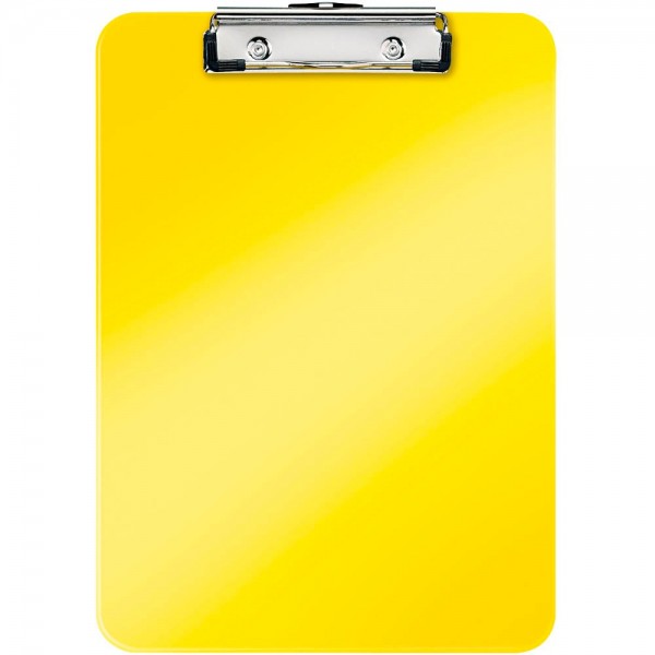 Klemmbrett A4 Polystyrol Leitz WOW gelb mit Aufhängeöse,Klemmweite 8 mm
